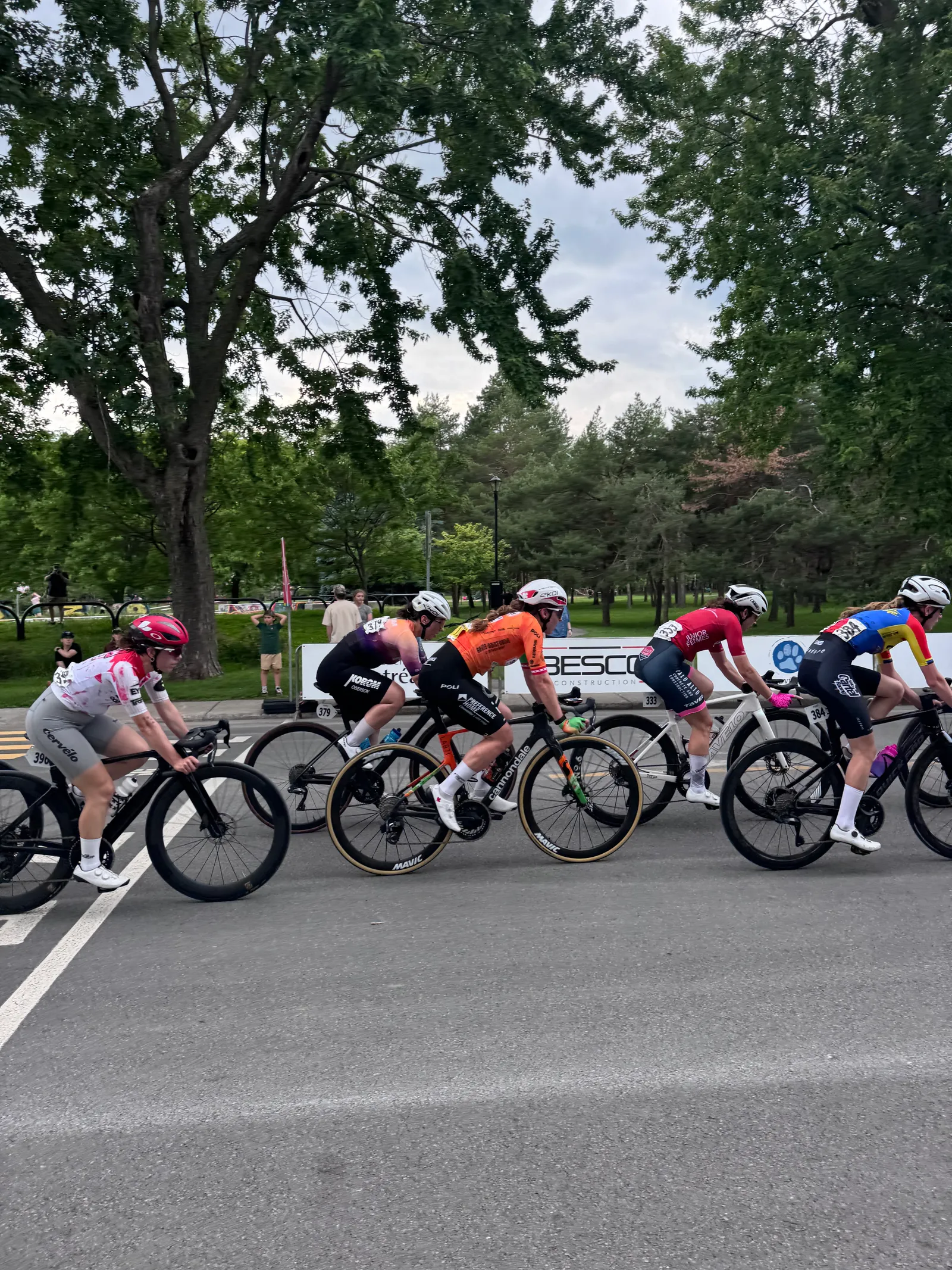The crit field leaning through a corner